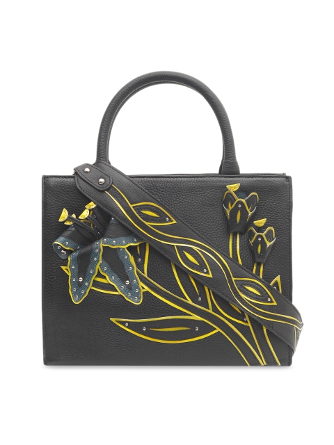 

Da Milano Charcoal Grey Embellished Leather Handheld Bag