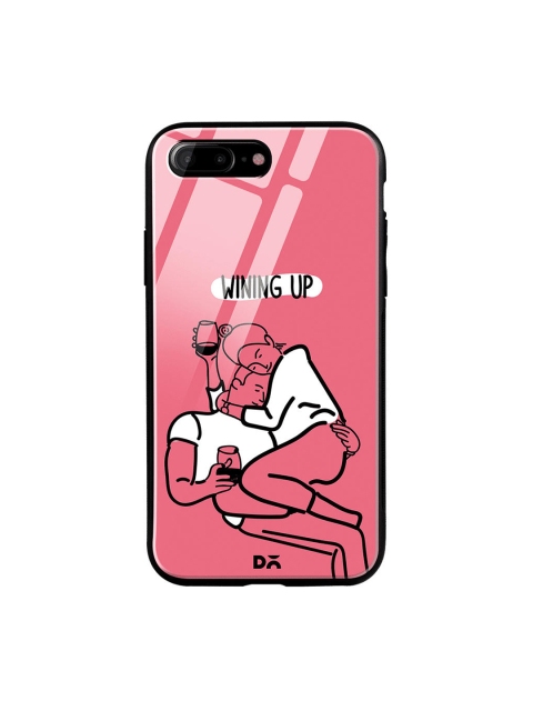 

DailyObjects Pink & White Wining Up iPhone 7 Plus Glass Case