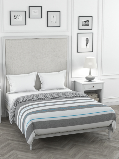 

Portico New York White & Grey Printed Code Double King Duvet Cover