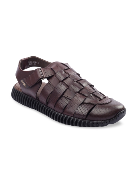 

one8 Select BY VIRAT KOHLI Men Brown Leather Shoe-Style Sandals