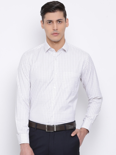 

Richlook Men White & Brown Regular Fit Checked Formal Shirt