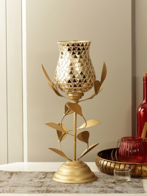 

Living Essence Gold Leaf Candle Holder