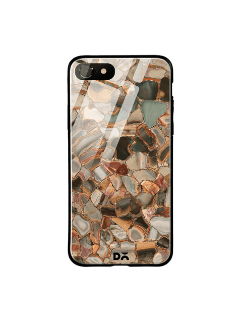 

DailyObjects Brown & Grey Marble Mosaic iPhone 7 Glass Case