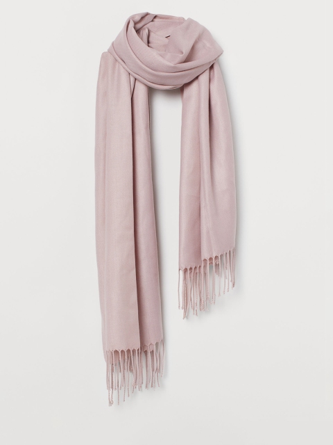 

H&M Women Pink Solid Woven Scarf