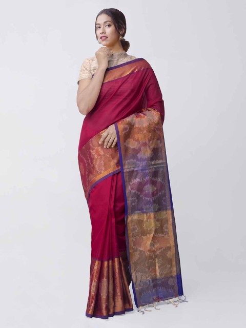

Unnati Silks Red Woven Design Uppada Saree