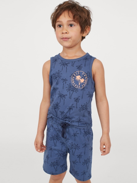 

H&M Boys Blue Printed 2-Piece Cotton Set