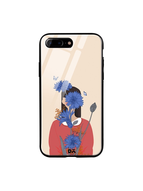 

DailyObjects Cream-Coloured & Red Cornflower Blue Blooms iPhone 7 Plus Glass Case