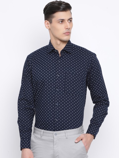 

Richlook Men Navy Blue Regular Fit Printed Formal Shirt