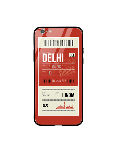 

DailyObjects Blue & Pink Delhi City Tag iPhone 6S Glass Case, Red