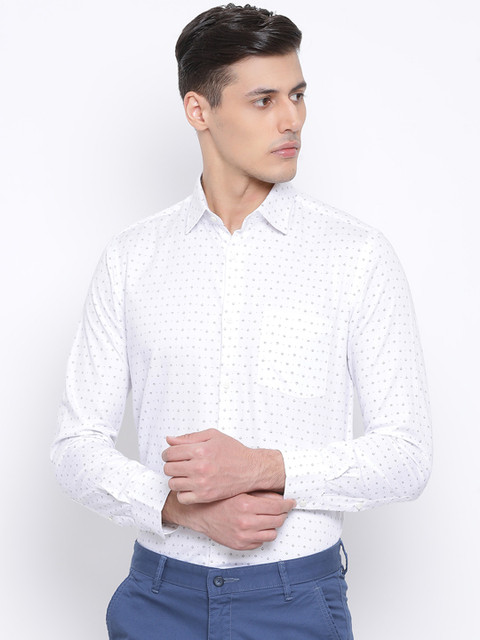 

Richlook Men White Slim Fit Printed Casual Shirt