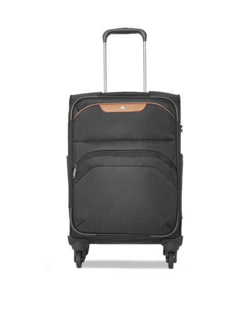 

Tommy Hilfiger Unisex Black Solid Soft-Sided Cabin Trolley Suitcase