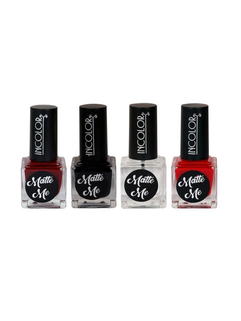 

INCOLOR Multicoloured Pack of 4 Matte Me Nail Paint 12 ml each, Multi