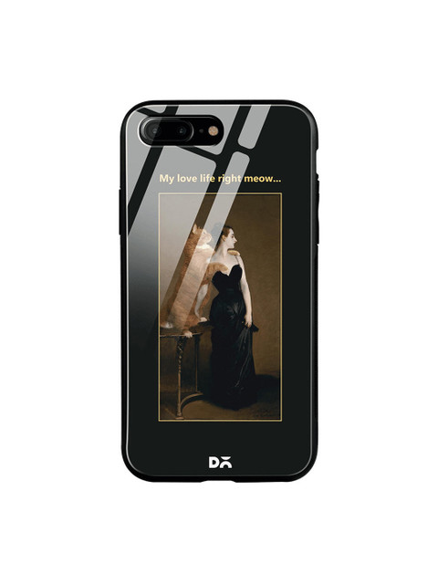 

DailyObjects Black & Brown Love Life Meow iPhone 7 Plus Glass Case