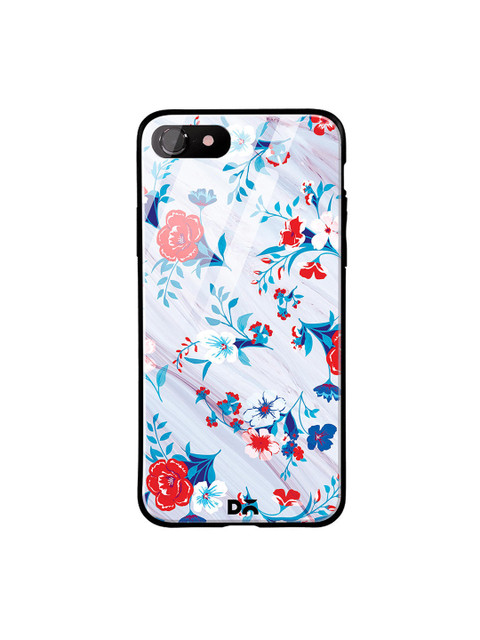 

DailyObjects Grey & Blue Marble Flowers iPhone 7 Glass Case