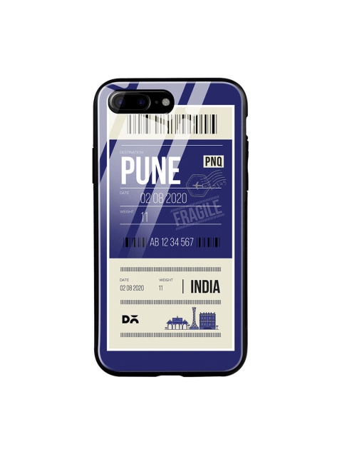 

DailyObjects Blue & White Pune City Tag iPhone 7 Plus Glass Case