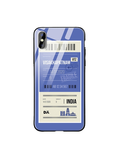 

DailyObjects Blue & White Visakhapatnam City Tag iPhone XS Max Glass Case