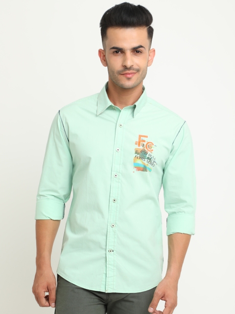

Flyrs Club Men Green Smart Slim Fit Solid Casual Shirt