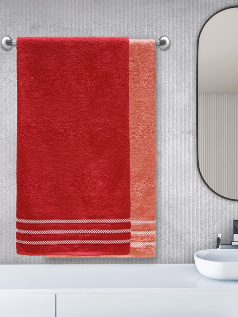 

Trident Apple Comfort Living 380 GSM 2 Pcs Bath Towels, Red