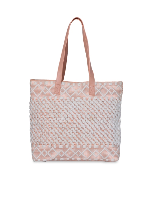 

Diwaah Peach-Coloured & White Self Design Tote Bag