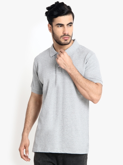 

SWISS MILITARY Men Grey Melange Solid Polo Collar T-shirt
