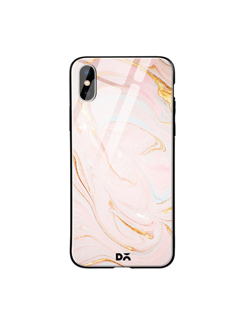 

DailyObjects Pink & Gold-Toned Magistic Marble iPhone XS Max Glass Case