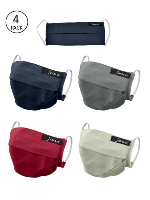 

Janasya Unisex Pack of 4 Pcs Multicoloured Reusable 2-Ply Protective Outdoor Masks, Multi