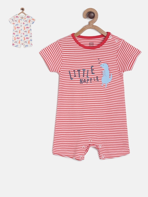 

MINI KLUB Boys Pack Of 2 Rompers, Red
