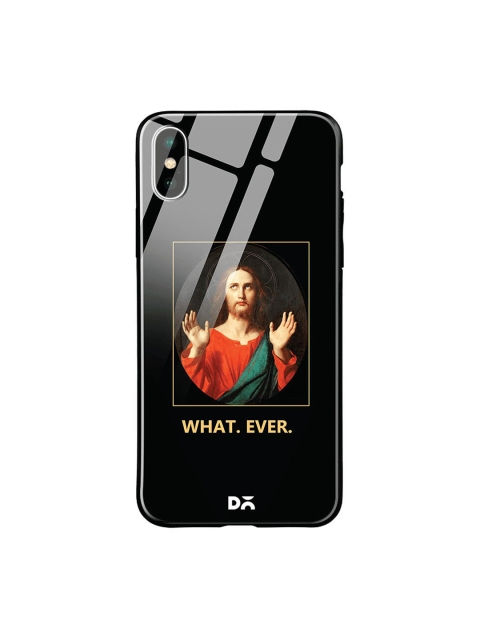 

DailyObjects Black & Red What Ever iPhone X Glass Cover