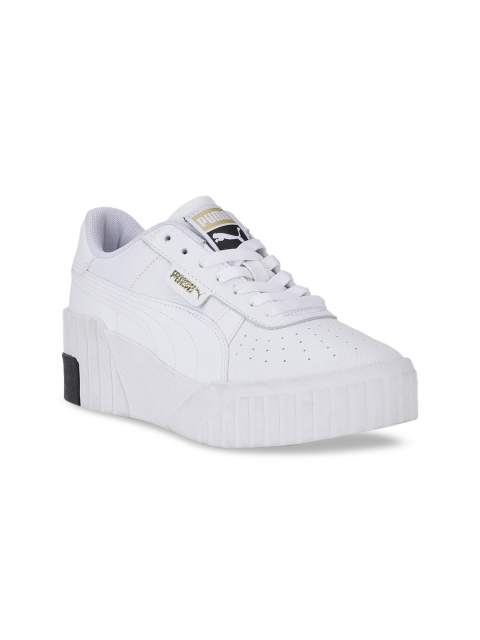 

Puma Women White Solid Leather Sneakers