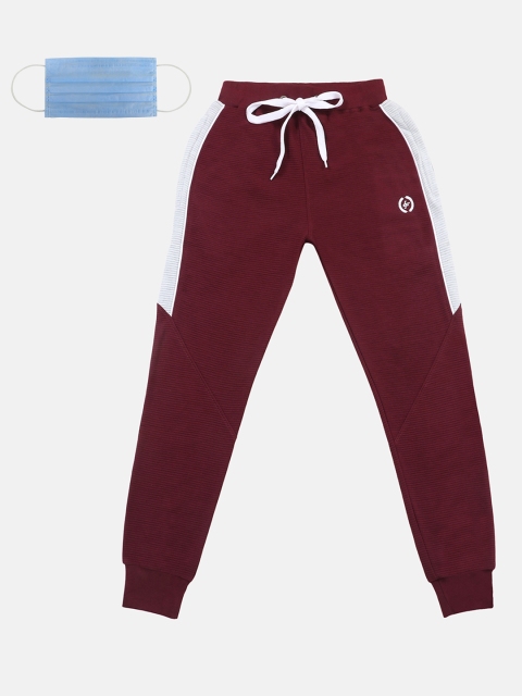 

Lil Tomatoes Boys Maroon Solid Straight-Fit Joggers
