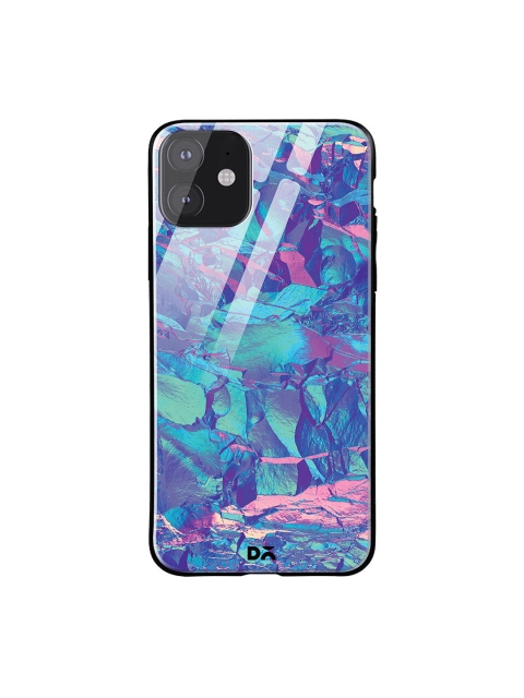 

DailyObjects Blue & Pink Frosted Holo Stone iPhone 11 Glass Case