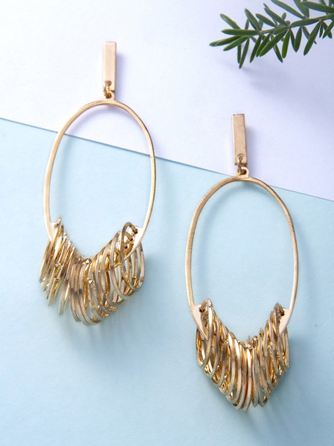 

TOKYO TALKIES X rubans FASHION ACCESSORIES Gold-Toned Handcrafted Circular Drop Earrings