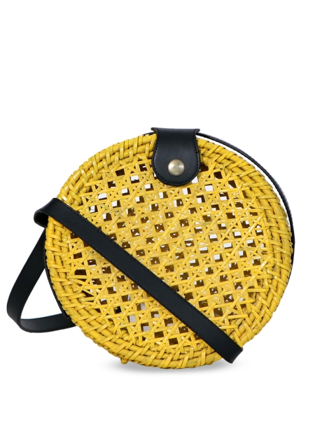 

Diwaah Yellow Self Design Sling Bag