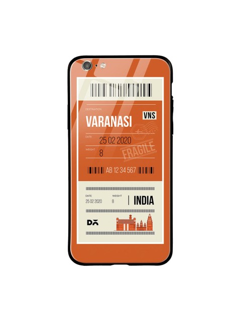 

DailyObjects Orange & White Varanasi City Tag iPhone 6S Glass Case