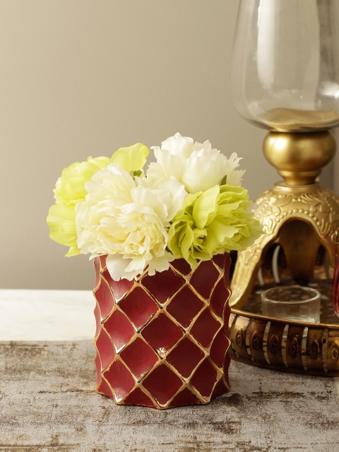 

Living Essence Red & Gold Marvela Glass Flower Vase