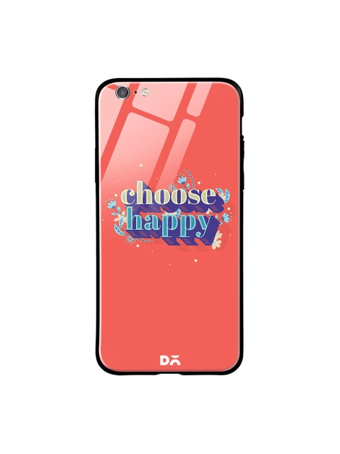 

DailyObjects Black & Grey Choose Happy iPhone 6S Glass Case, Red