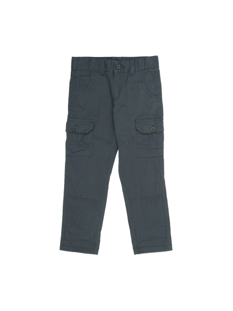 

Cherokee Boys Grey Regular Fit Solid Cargos