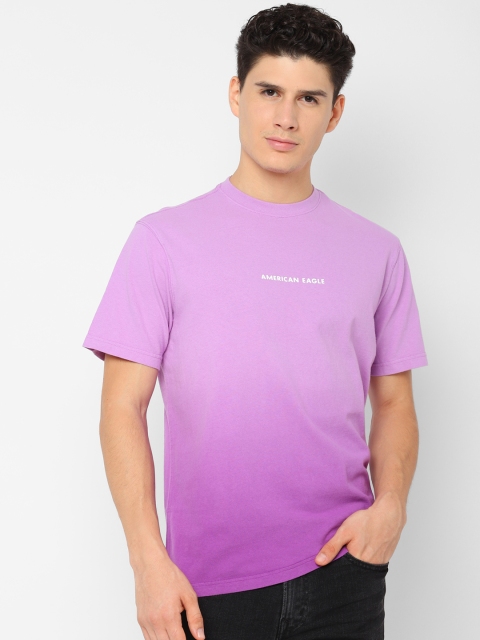 

AMERICAN EAGLE OUTFITTERS Men Pink Ombre Round Neck T-shirt