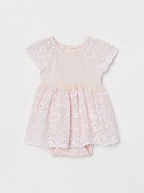 

H&M Infant Girls Nude Self Design Broderie Anglaise Dress