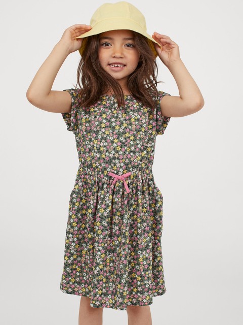 

H&M Girls Green Patterned Dress