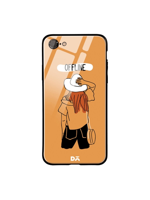 

DailyObjects Orange & White Offline iPhone 7 Glass Case