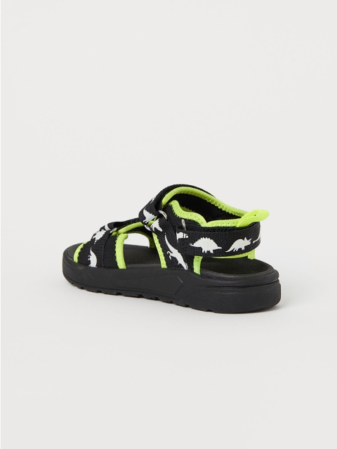 

H&M Boys Black & Lime Green Colourblocked Scuba Sandals
