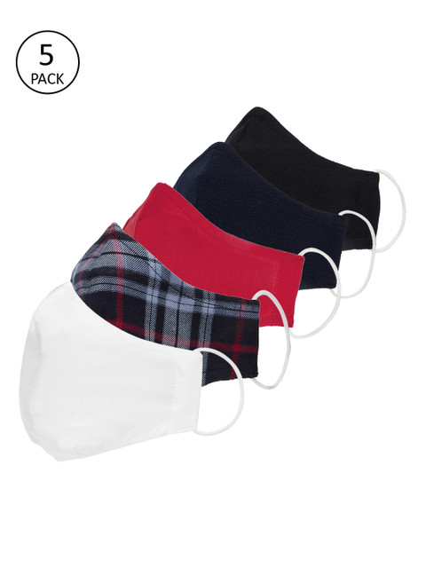 

Imfashini Women Multicoloured Pack Of 5 Reusable 2-Ply Cloth Masks, Multi