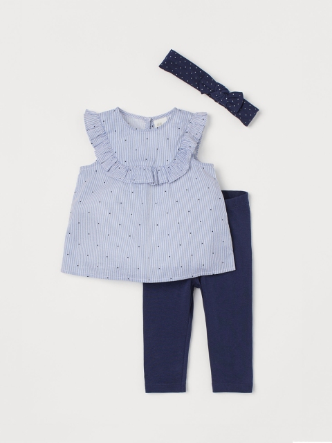 

H&M Girls Blue & White 3-Piece Cotton Set