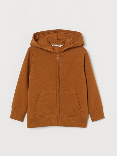 

H&M Boys Brown Solid Hooded Sweatshirt