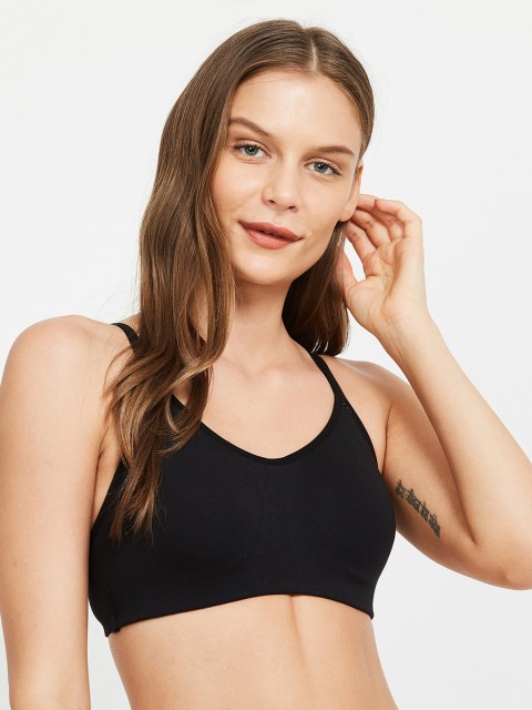 

Ginger by Lifestyle Black Solid Non-Wired Non Padded Beginners Bra 8907362200685