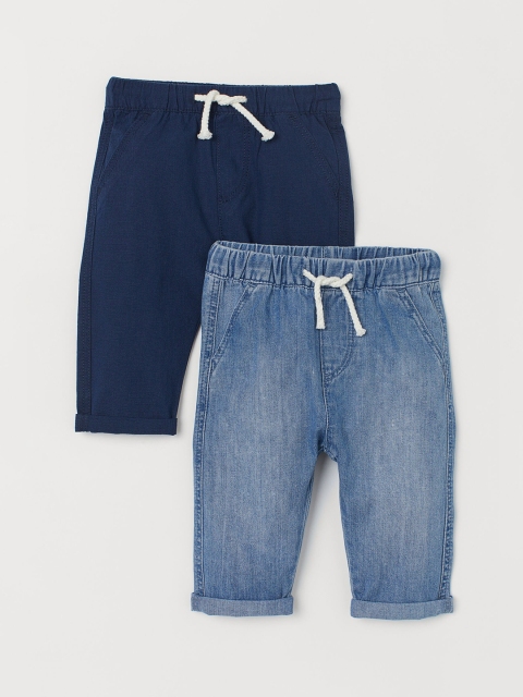 

H&M Boys Blue Solid 2-pack Pull-on Trousers