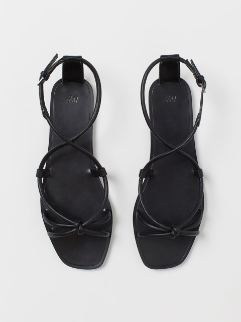 

H&M Women Black Solid Open-Toe Flats
