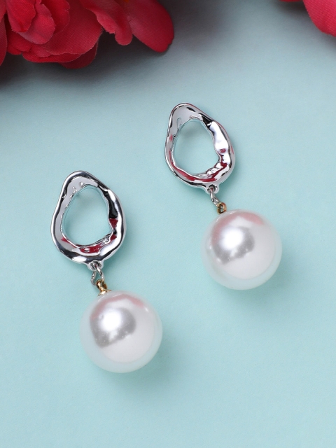 

TOKYO TALKIES X rubans FASHION ACCESSORIES Silver-Plated & White Drop Earrings
