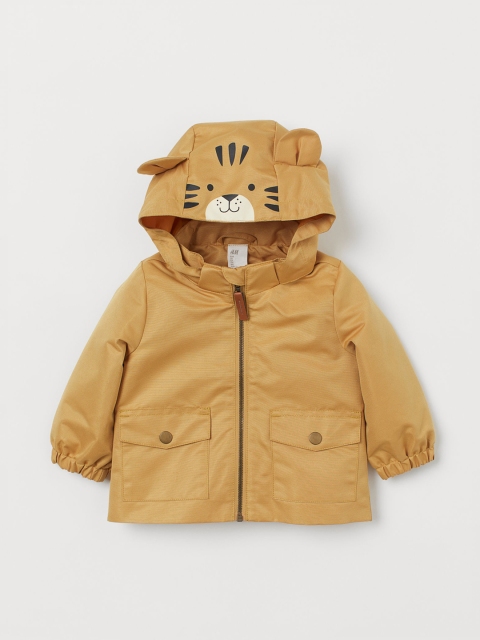 

H&M Boys Mustard Yellow Solid Water-Repellent Jacket